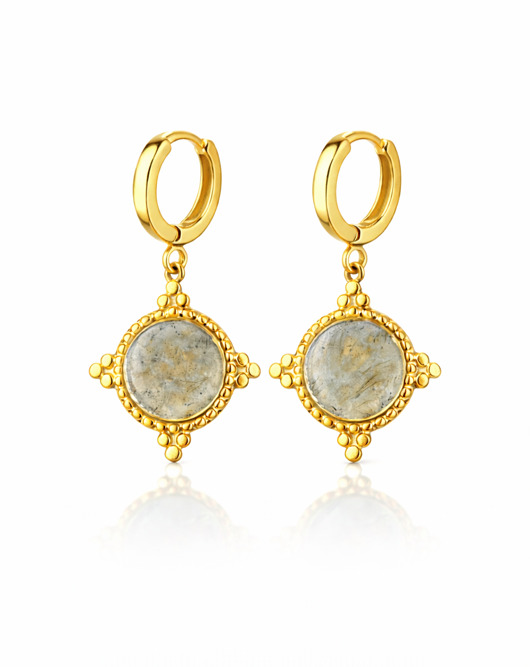 kolczyki pozłacane Kolczyki pozłacane ROYALS z labradorytem