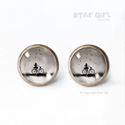 kolczyki szklane Star Girl Classic, Rower mini wkręty