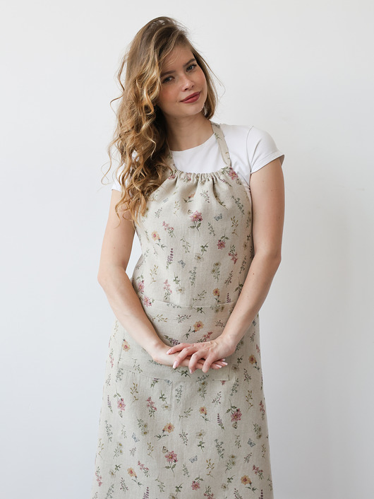 fartuchy kuchenne Lniany fartuszek classic WILD FLOWERS