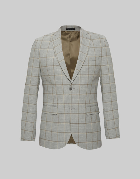 marynarki męskie Marynarka szara w kratę do zestawu alia slim fit