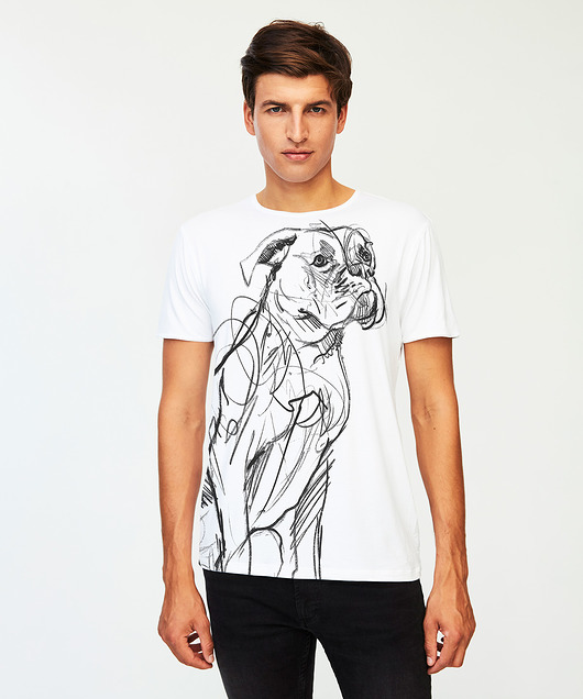 t-shirty męskie Boxer Dog Men's T-shirt white