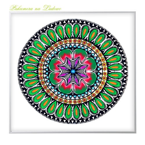 mandala życia WIOSNA (w ramie techno)  na ludowo