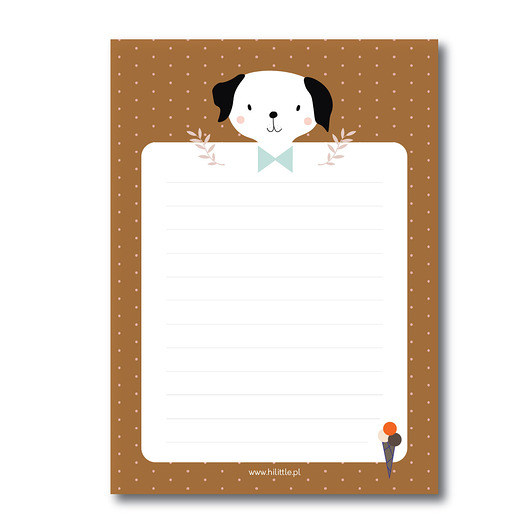 Notes bez okładki A6 PIES HI LITTLE