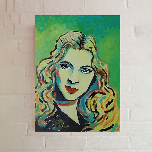 obrazy Obraz olejny do salonu portret joan fontaine