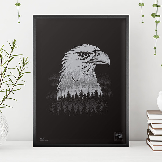 Plakat na ścianę B2 ORZEŁ BIELIK czarno-biały Szwendam sie