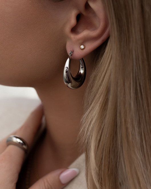 kolczyki pozłacane Srebrne kolczyki ze stali szlachetnej Paraiso Javra