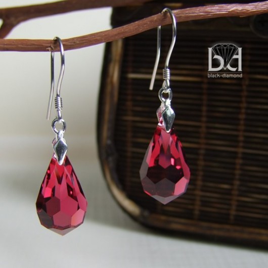 Borodowe Sople kryształ Swarovski Black Diamond