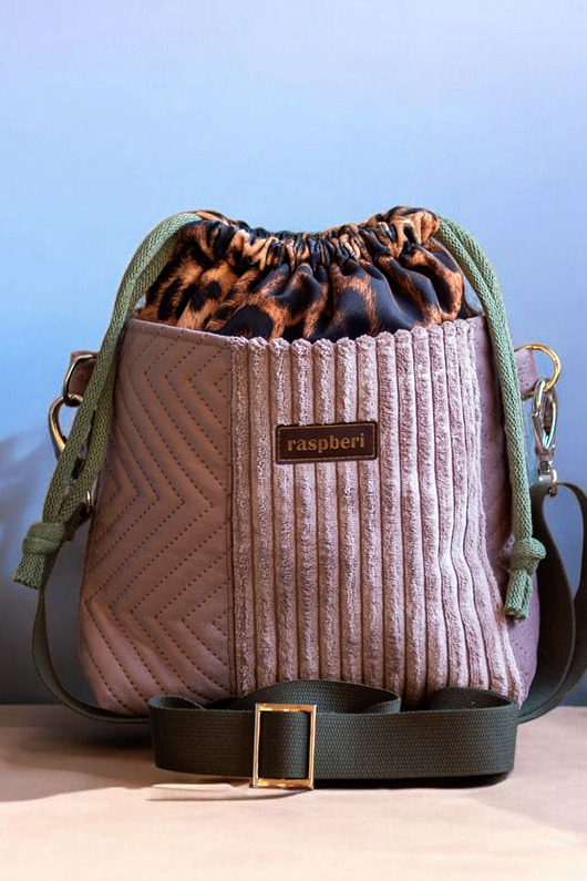 torebki mini Listonoszka z kominem w panterkę