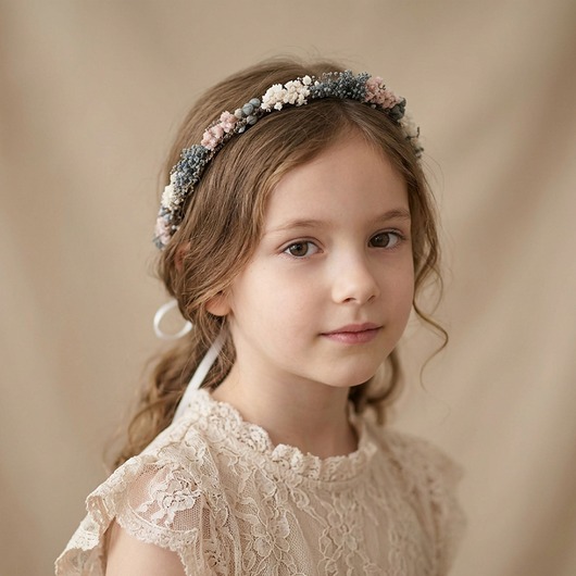 wianki komunijne Delikatny naturalny wianek - suszone kwiaty