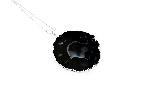 Colare Plaster Agatu  srebro Brazi Druse Jewelry