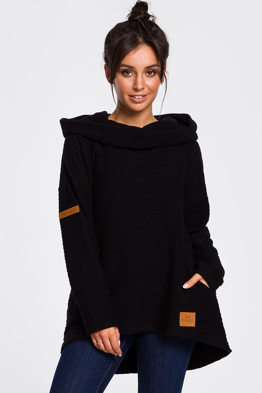 Bluza z kapturem - czarna(B-131) Be