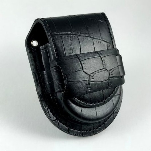 zegarki różne SKÓRZANA Sakiewka na zegarek - szlufka (Czarna)