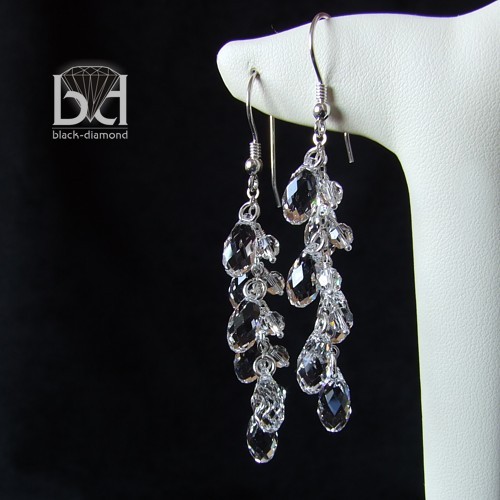 Krystaliczne krople kryształ Swarovski Black Diamond