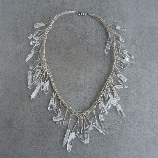 komplet biżuterii Kryształ  górski sople Komplet biżuterii