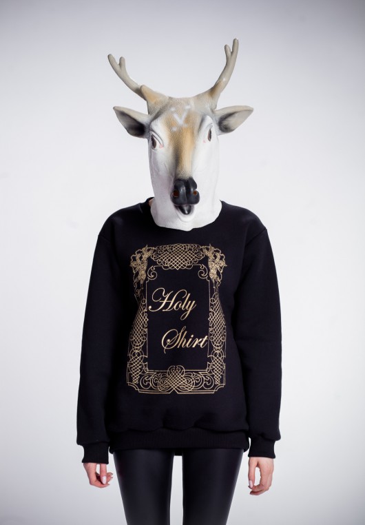 czarna świąteczna bluza HOLY SHIRT złoty nadruk deleted_12136308