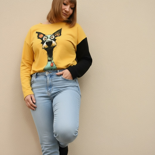 bluza bez kaptura damska Bluza bawełniana Zwariowany Pies