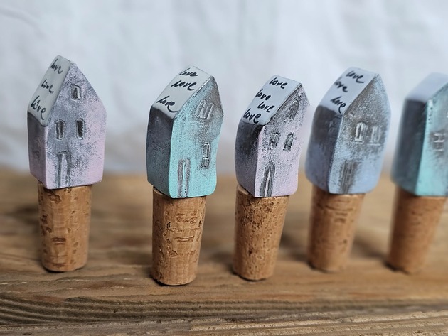 butelki wielorazowe Ceramiczny korek do wina Domek Kolorowe Love