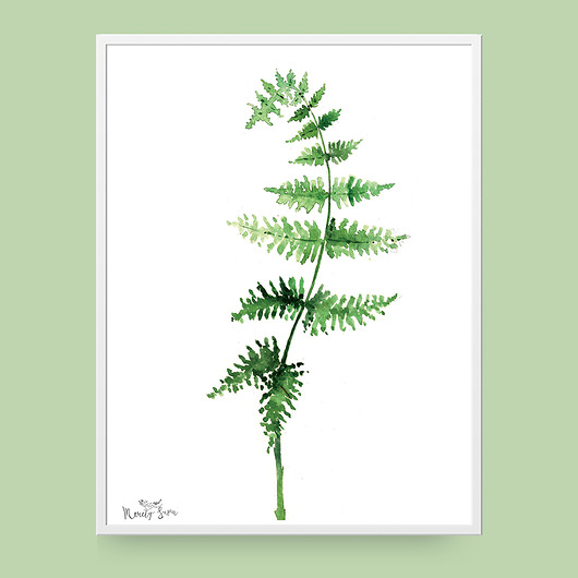 Plakat botaniczny z paprotką - 20x30cm Merely Susan