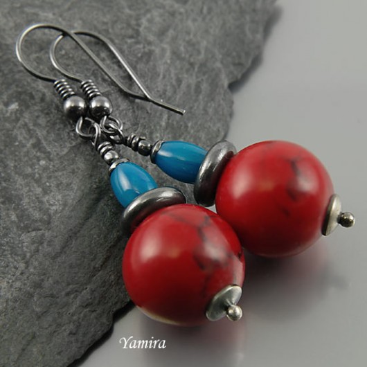 red and blue - kolczyki yamira