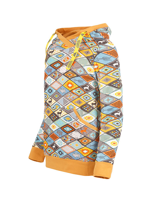 bluzy męskie Bluza kangurka "Navajo" z musztardą - unisex