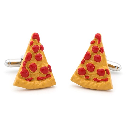 spinki do mankietów SPINKI DO MANKIETÓW koszuli MANKIETU pizza kawałek