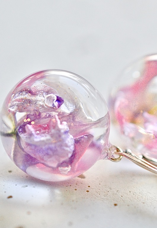 Pastelowe kolczyki srebrne hand-made Grol Jewellery