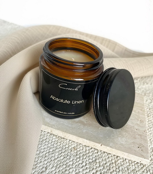świeczniki i świece Absolute Linen- 90 g naturalna świeca sojowa (dostępne inne zapachy)