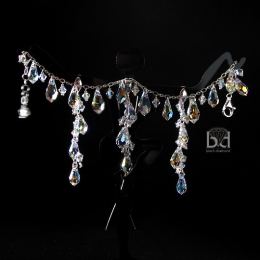 Subtelny komplet kryształ Swarovski AB Black Diamond