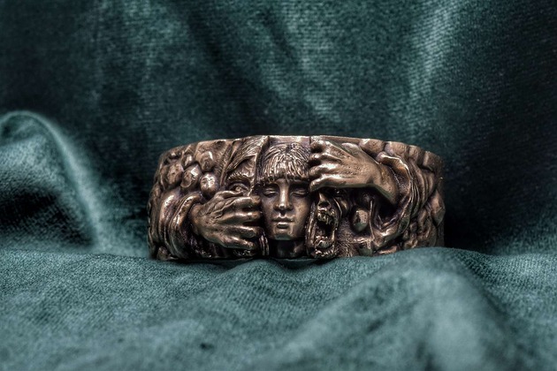 bransoletki - inne "Szukam człowieka" - artystyczna bransoleta z brązu