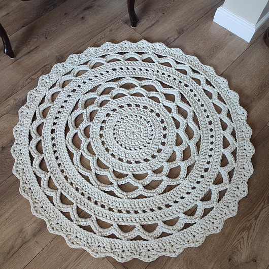 dywany Dywan okrągły ze sznurka szydełkowy 95cm