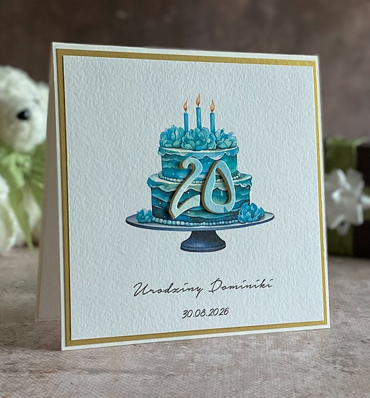 kartki scrapbooking Personalizowana kartka na 20 urodziny, BH 31a