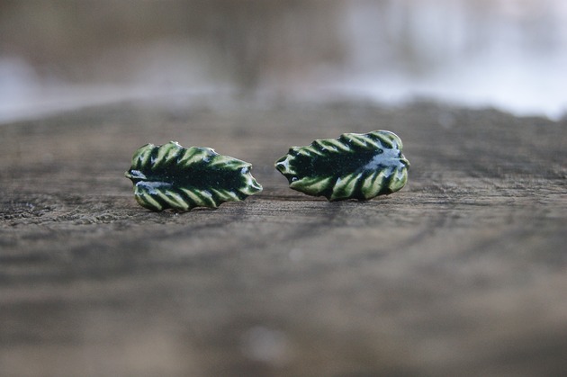 kolczyki ceramiczne Kolczyki ceramiczne Zielony Leśny Elf