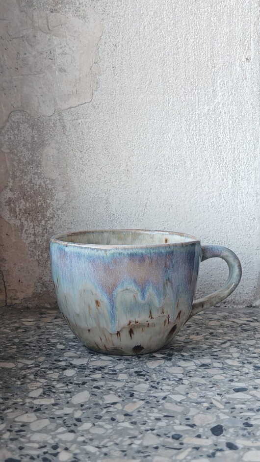 kubki Filiżanka wielka pastelowa fioletowa