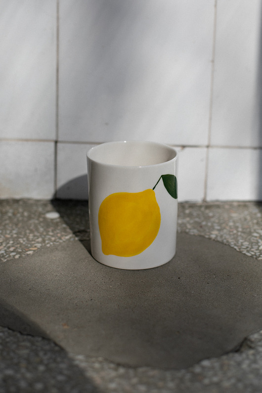kubki Kubek porcelanowy z cytryną  LA LUZ