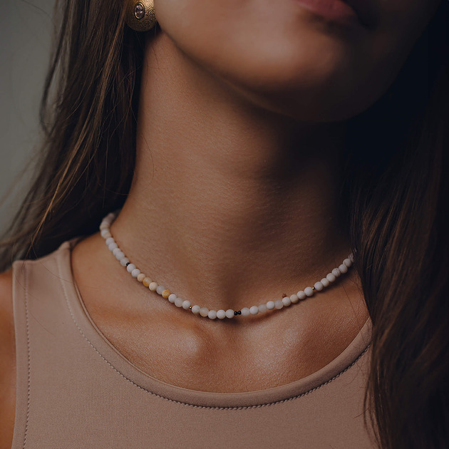 chokery Choker z agatu i spineli