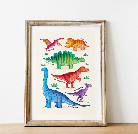 obrazy i plakaty do pokoju dziecięcego Plakat Dinozaury