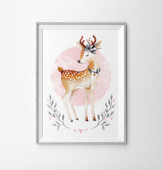 Plakat sarenka różowa A3 - 29.7x42 cm HOG STUDIO