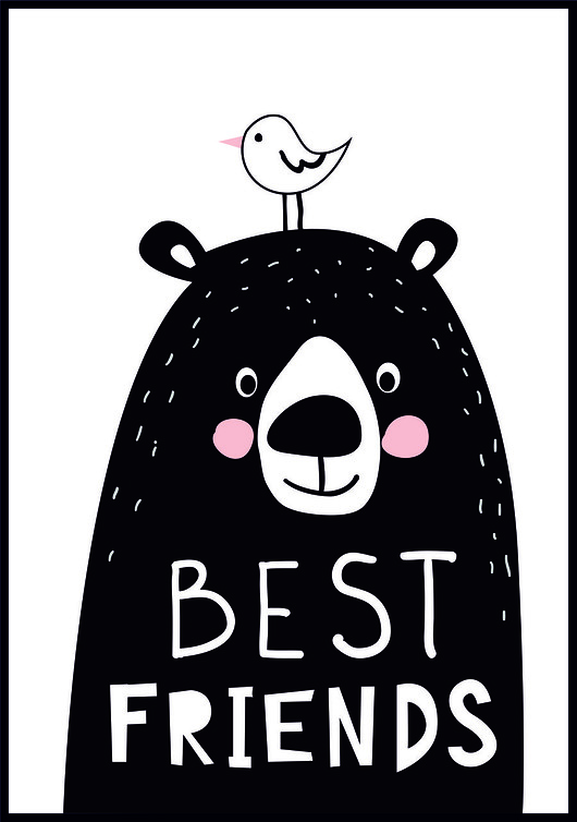 obrazy i plakaty do pokoju dziecięcego Plakat dziecięcy "BEST FRIENDS"