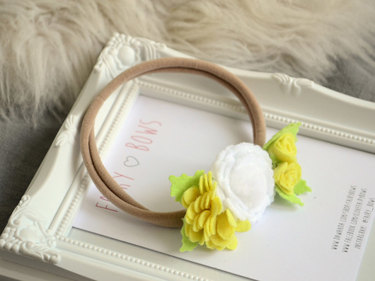 FairyBows opaska wianek trzy róże CHRZEST FairyBows