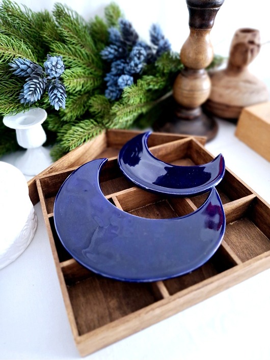 Ozdoby na ścianę Księżyc ceramiczny dekoracja ścienna 2 sztuki