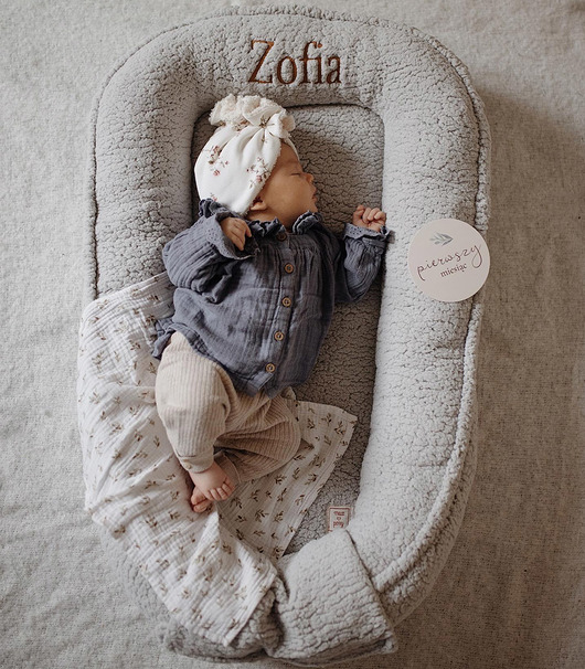 akcesoria do łóżeczek Teddy  - personalizowane gniazdo niemowlęce szary