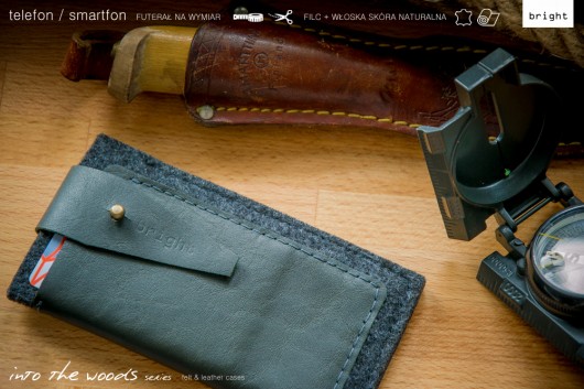 etui na telefon /// filc skóra + kieszeń IRON WOLF