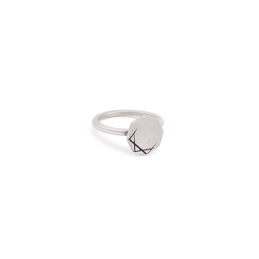 pierścionki srebrne LABEL/ satin SILVER RING
