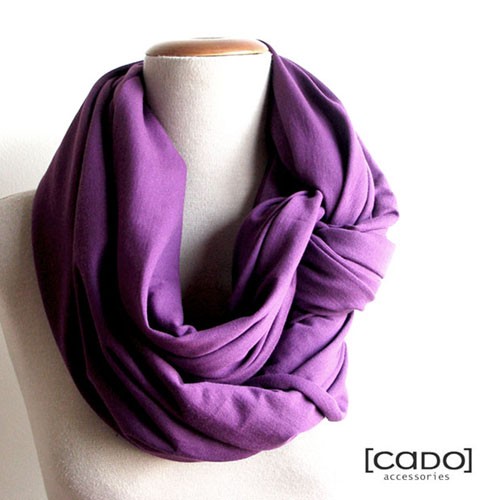 Dzianinowy Komin Tuba Szal - Śliwka CADOaccessories