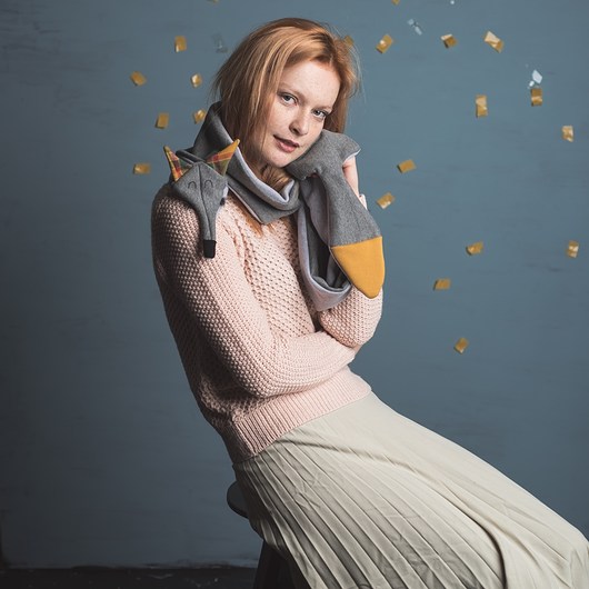 Szalik lis szary XXL Lady Stump