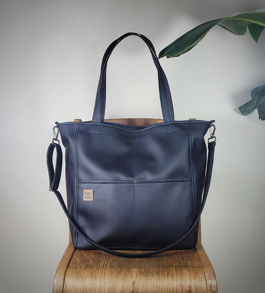 torby na ramię Lazy bag Pocket  torba czarna ekoskóra oversize