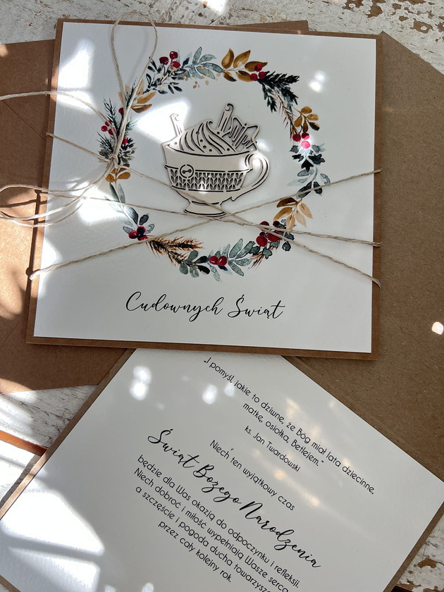 kartki świąteczne Wyjątkowa ręcznie robiona kartka świąteczna na Boże Narodzenie