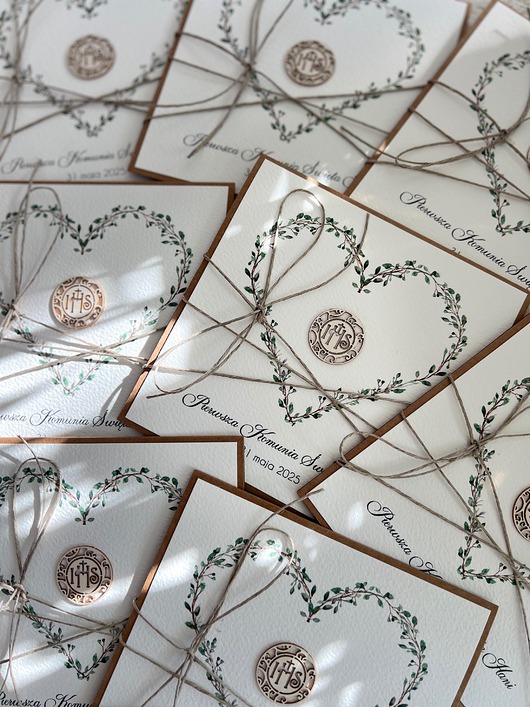 zaproszenia na komunię Zaproszenia komunijne z pełną personalizacją handmade