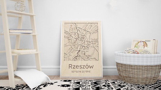 obrazy Mapa z ulicami RZESZÓW Obraz drewniany na ścianę