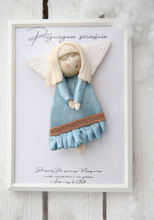figurki i rzeźby Wyjątkowy elegancki obrazek z aniołem na dzień nauczyciela